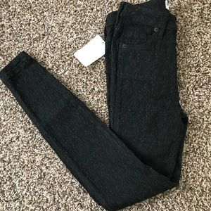 Free People Black lace jeans size 2